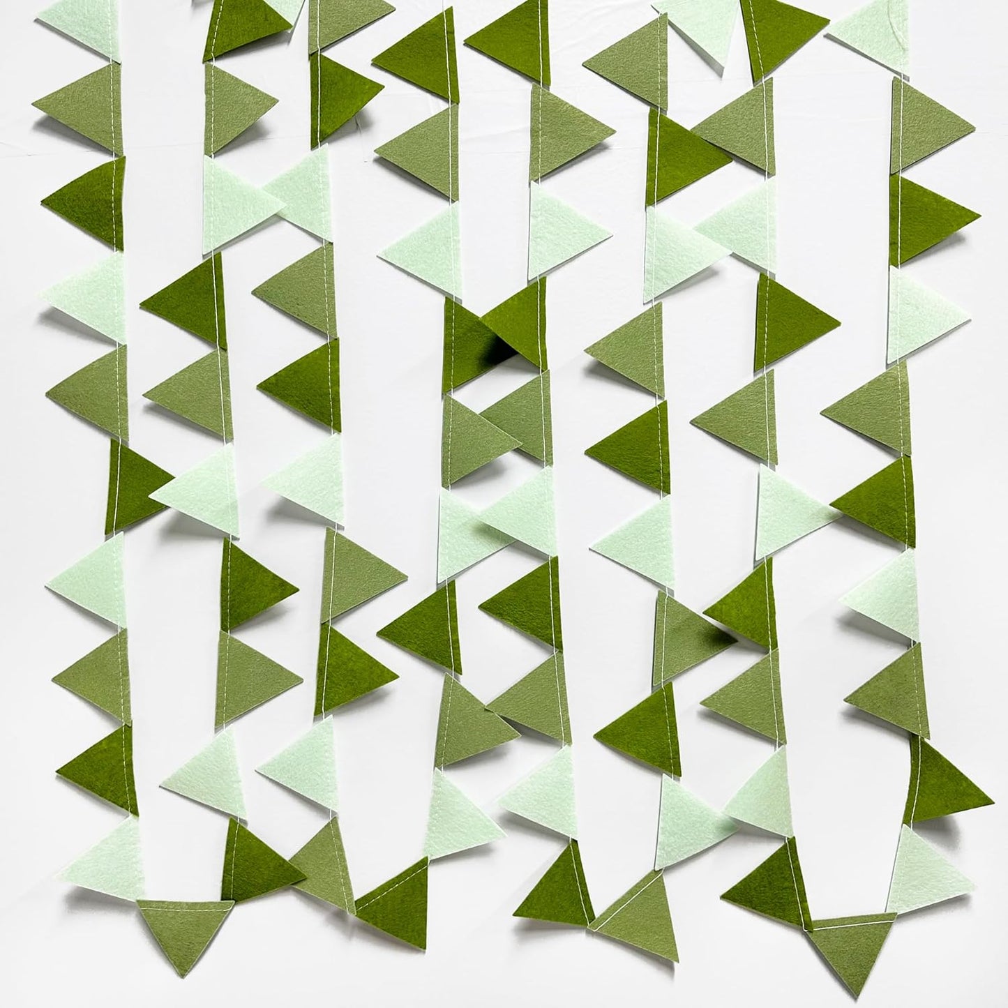 Olive Green Party Decorations Gradient Sage Green Felt Hanging Triangle Mini Bunting Pennant Banner Flag for Neutral Baby Shower Birthday Wedding Woodland Safari Jungle Party Classroom Nursery Decor