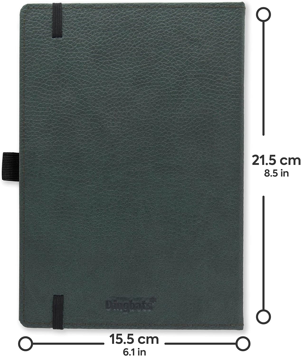 Dingbats* Wildlife Plain Writing Journal Notebook A5 - Vegan Leather Hardcover - Ideal for Work, Travel - Pocket, Elastic Closure, & Bookmark