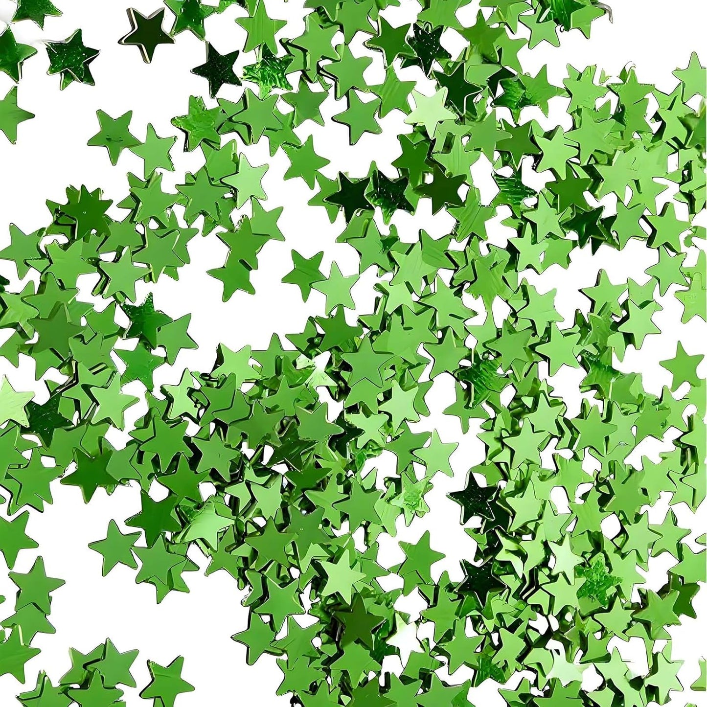 Green Star Confetti - 60g (2.11OZ) Glitter Stars Table Confetti for St. Patrick’s Day, Spring Weddings, Biodegradable Leaf Green Shimmer Décor for Crafts, Tables, Photo Backdrops