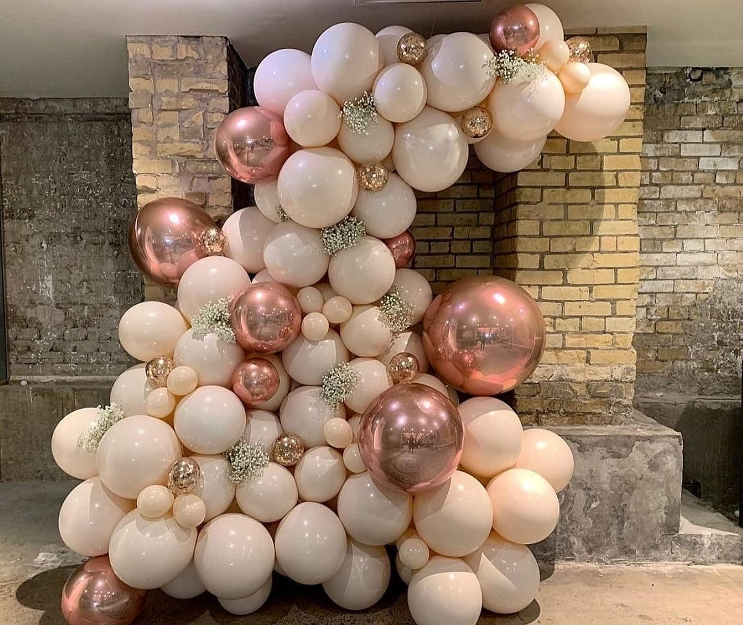 6 Pack Rose Gold 22 Inch 4D Foil Balloons Big 360 Degree Round Sephere Mylar Balloons Mirror Finish Metallic Balloons for Wedding,Birthday,Bachelorette,Baby Shower Decorations Party Supplies