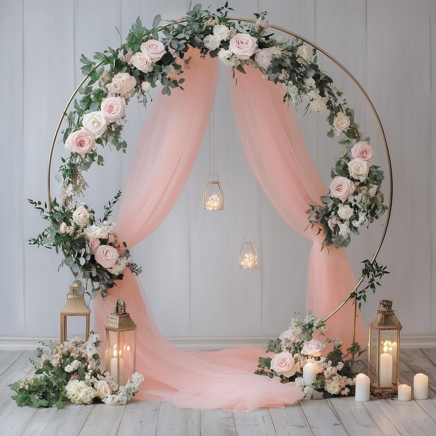 Wedding Arch Draping Fabric 1 Panel 28.7" x 20FT Blush Sheer Chiffon Backdrop Drapes for Wedding Ceremony Birthday Party Bridal Shower Outdoor Decoration