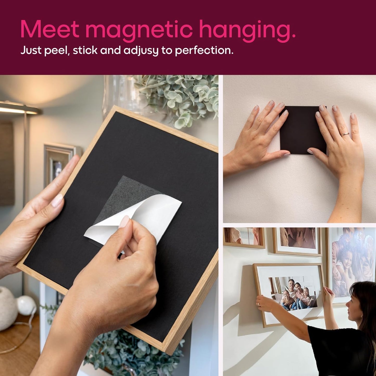 Mixtiles Official - Custom Photo Tiles - Personalized Printed Photos - Magnetic Wall Frames - Adhesive Sticker, No Nails - Various Sizes and Frames - 8x8-9Tile - Frameless