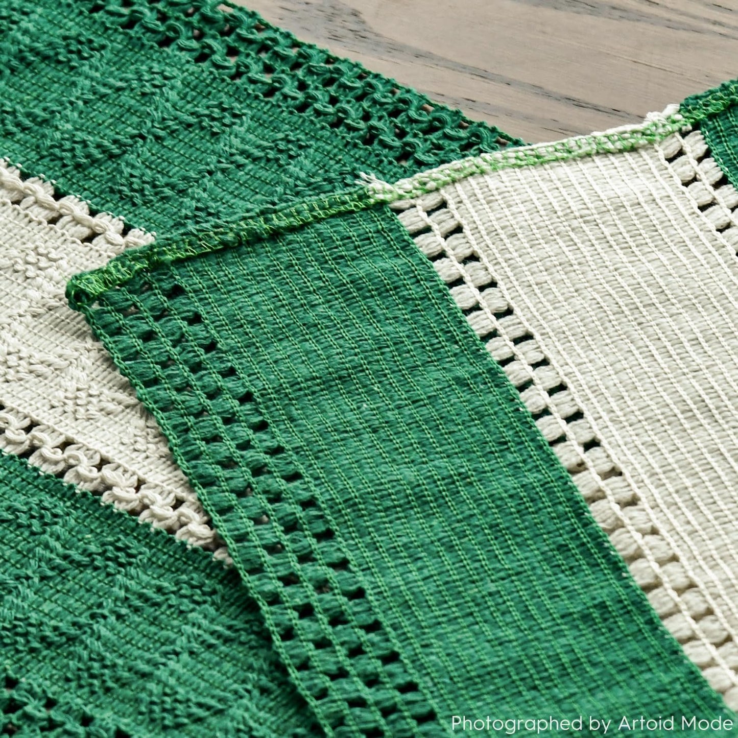 Artoid Mode Dark Green Farmhouse Rustic Table Runner, Seasonal Hollow Kitchen Dining Table Decoration for Home Party Decor 12x60 Inch