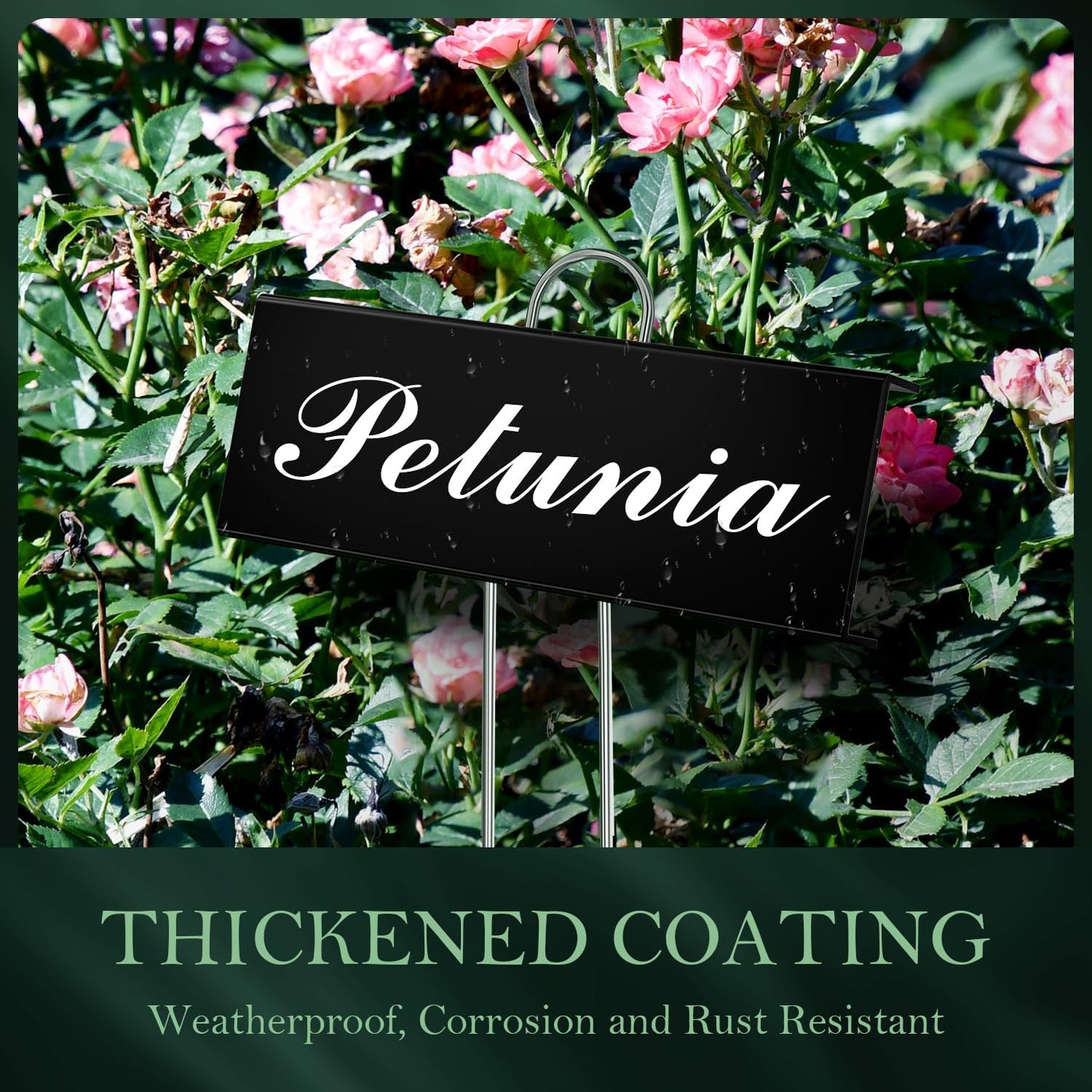 30 Pack Metal Plant Labels for Outdoor Garden Waterproof Plant Markers, Labels Garden Markers for Seedlings Herbs Vegetable Greenhouse Gifts with Pen - Black