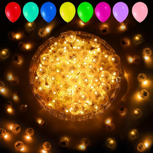 Aogist 100pcs Balloon Lights,Long Standby Time Waterproof Twinkle Mini Light,Battery Powered,Round LED Ball Lamp for Balloon Paper Lantern Party Wedding Christmas Halloween Decorative,Orange-Flash