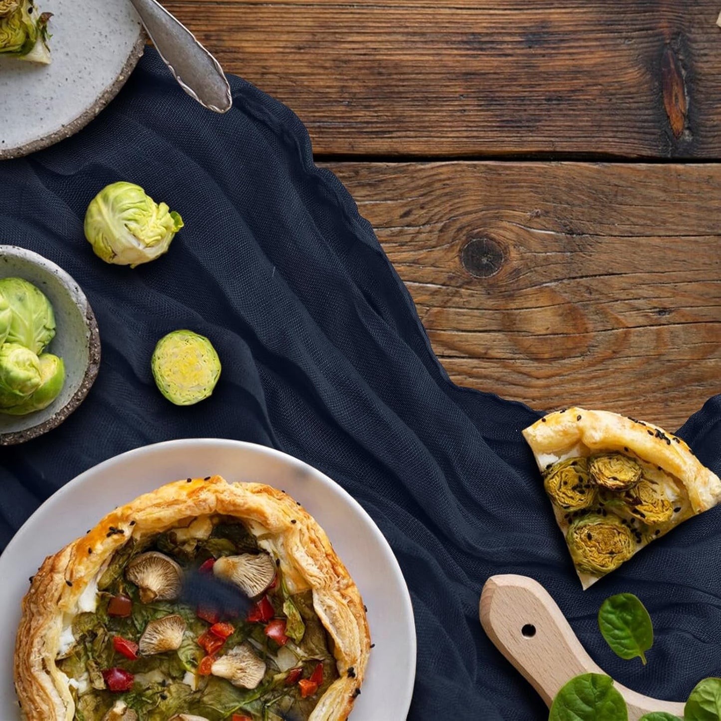 6 Pack Cheesecloth Table Runner 10Ft Christmas Gauze Boho Table Runners for Wedding Decor Bridal Shower Decorations Baby Shower Party(35" x 120")