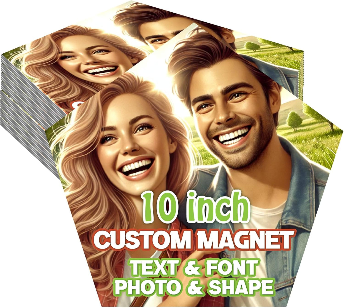 KETABAO – 10" Personalized Car and Refrigerator Pentagon Photo Magnets - Create Customized Photo Magnets for The Office and Kitchen