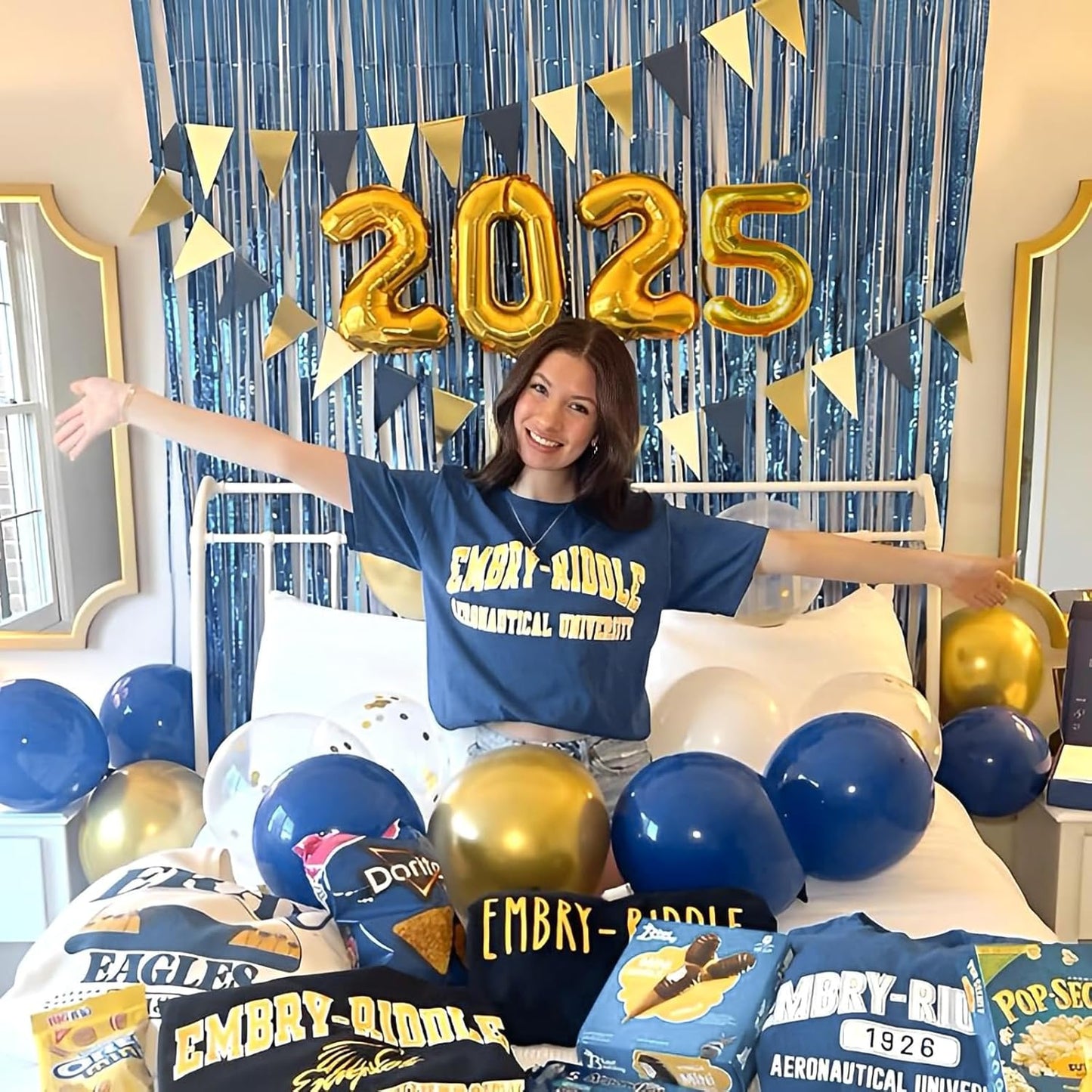 Netnology Navy Blue Gold Balloons Set, 60Pcs 12 Inch Navy Blue White Metallic Gold and Gold Confetti Latex Balloon for Birthday Baby Shower Bridal Shower Wedding Graduation Party Decorations