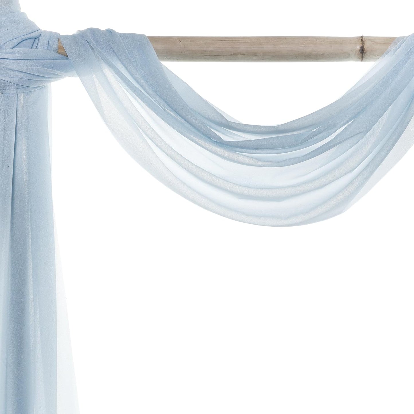 VDS Pack of 1 Panel (30 Inch X 40 Feet) Wedding Arch Draping Fabric Sheer Chiffon Fabric Drapery for Wedding Ceremony Reception Swag Backdrop Canopy Chuppah ARBO Altars Decoration (Baby Blue)