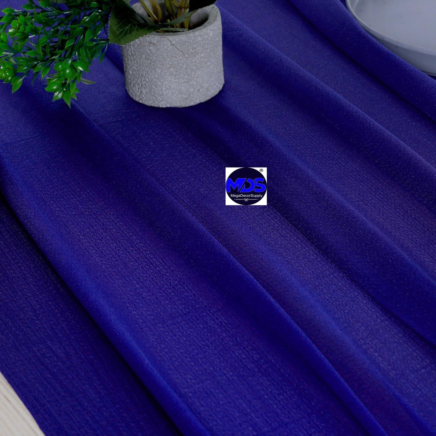 MDS Halloween Chiffon Table Runner - 25 Pack, 29 x 170 Inches, 14ft Each - Sheer Spooky Table Runners for Haunted House Parties, Trick-or-Treat Tables, Witchy Décor, Wedding & Events - Royal Blue