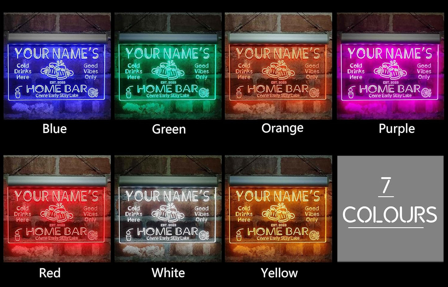 ADVPRO Personalized Your Name Custom Home Bar Beer Established Year Single Color LED Neon Sign 12 x 8.5 Inches st4s32-p11-tm-b