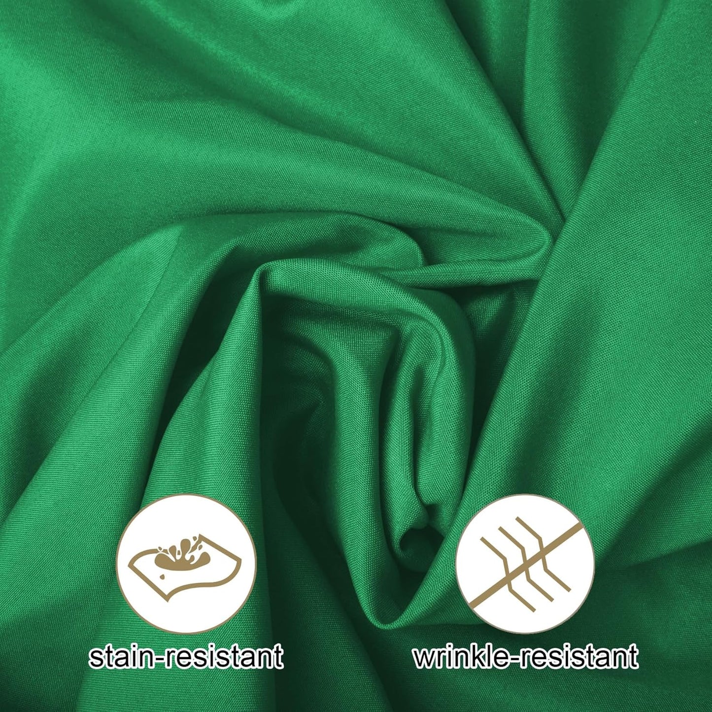 Ascoza 2pack 108 Inch Emerald Round Tablecloth in Washable Polyester Fabric for Wedding/Banquet/Restaurant/Parties