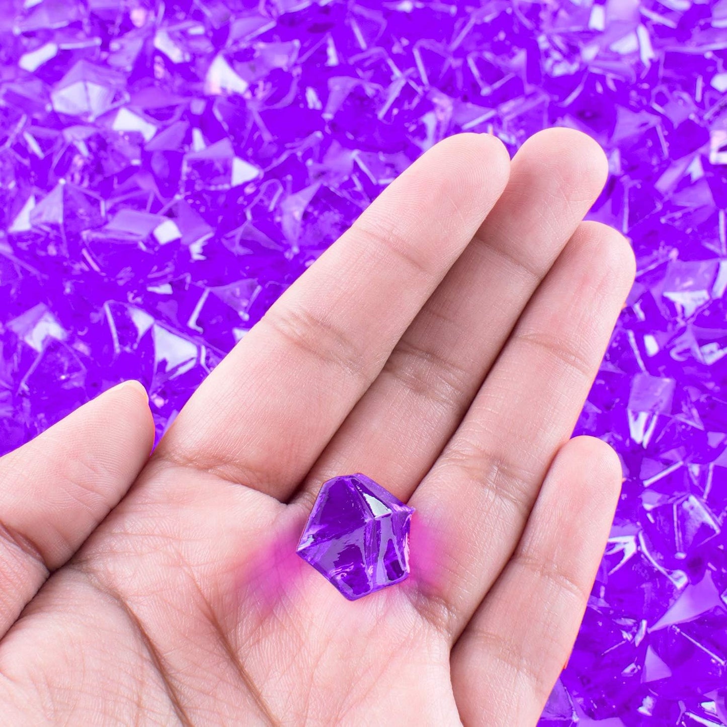 Super Z Outlet Acrylic Color Ice Rock Crystals Treasure Gems for Table Scatters, Vase Fillers, Event, Wedding, Arts & Crafts, Birthday Decoration Favor (190 Pieces) (Purple)