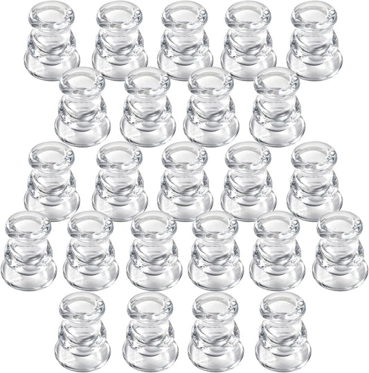 IYOUYA Clear Glass Candlestick Holders 24PCS, 2.1" H Taper Candle Holders Bulk for Pillar Candles, Taper Candles, Glass Candle Holders for Wedding, Party&Festival