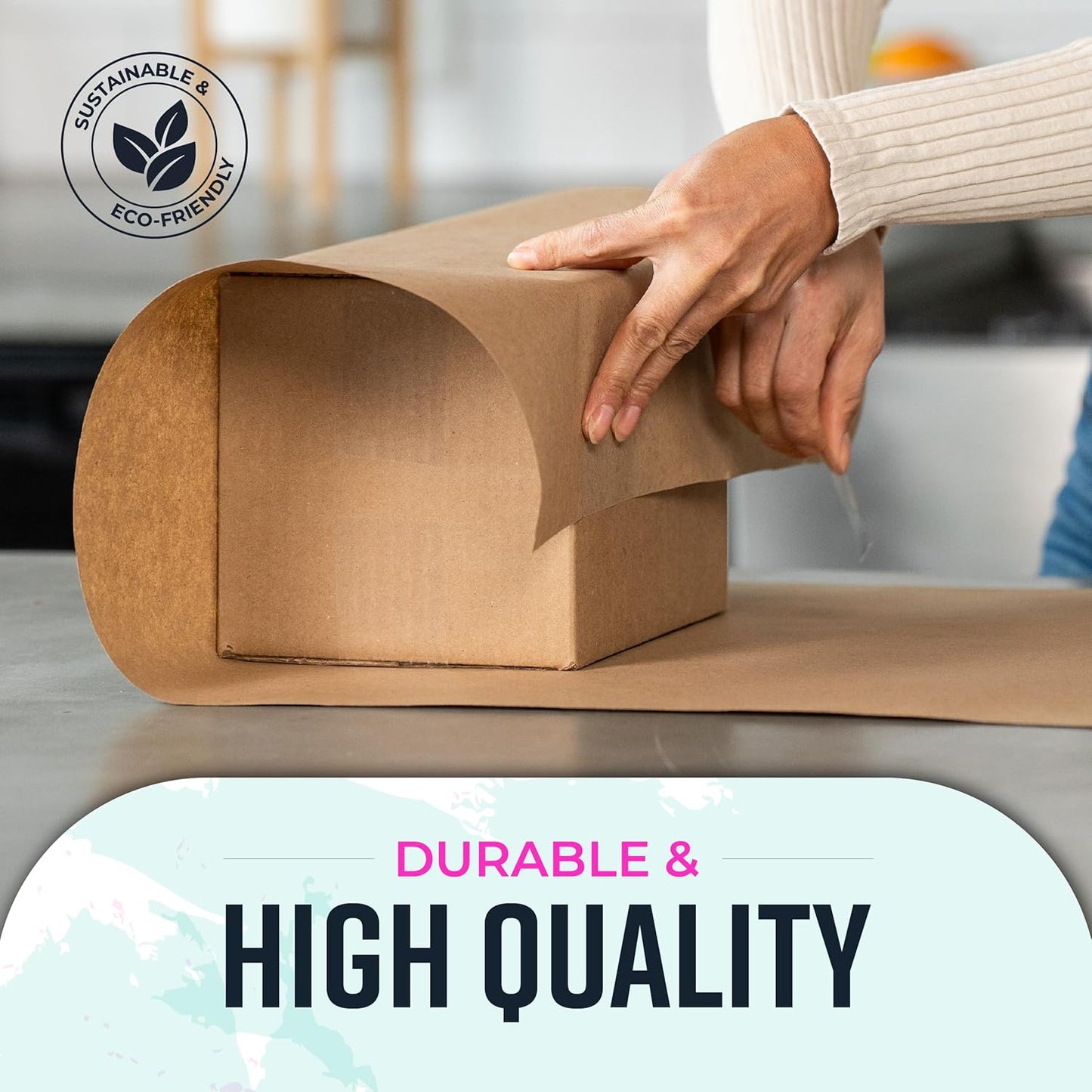 Bryco Goods (Pack of 2) Kraft Paper Roll - Brown - 18" x 2100" (175') - USA Made - Suitable for Packing - Moving - Shipping - Crafts - Wall Art - Bulletin Boards - Floor Covering - Table Runner