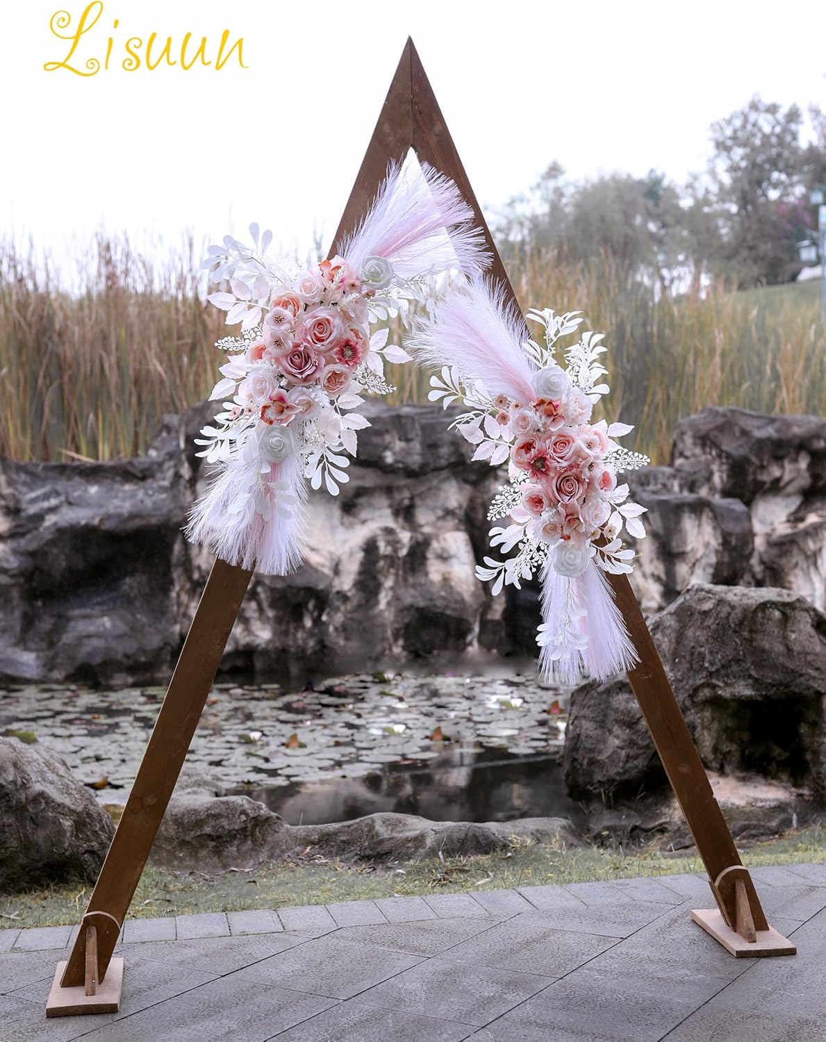 Wedding Arch Flowers, Artificial Flowers for Decoration, Large Flower Swag for Boho Styles Wedding Ceremony Floral Decor - Pack of 2