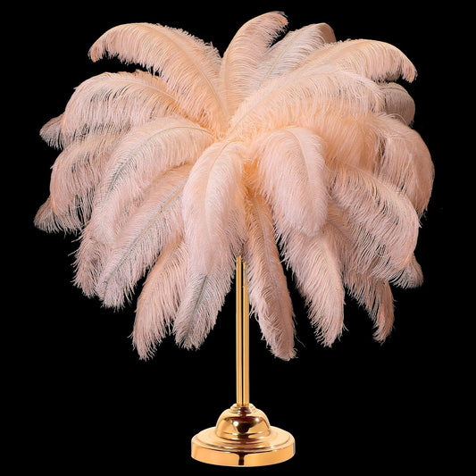 Retrowavy 30 Pcs 18-20 Inch Large Natural Ostrich Feathers Bulk for Centerpieces for Wedding Party Centerpieces Home Decoration Flower Arrangement (Champagne)