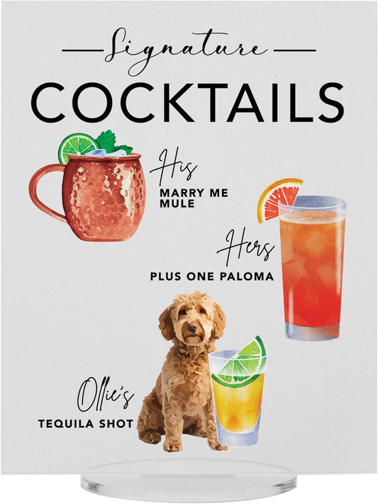 Pet Signature Drink Wedding Signs