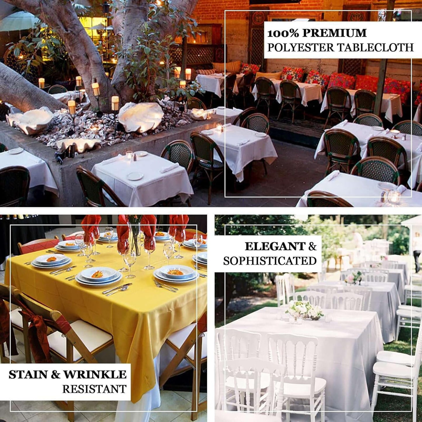 Efavormart 90" Wholesale Linens Polyester Square Linen Tablecloth for Kitchen Dining Catering Wedding Birthday Party - Lime Green