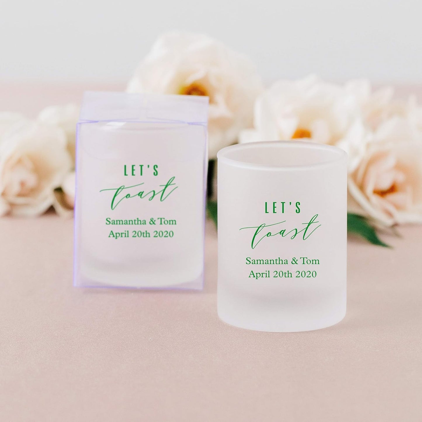 WEDDINGSTAR Personalized 3oz Frosted Shot Glass Customizable Full Color Print - 120 pack