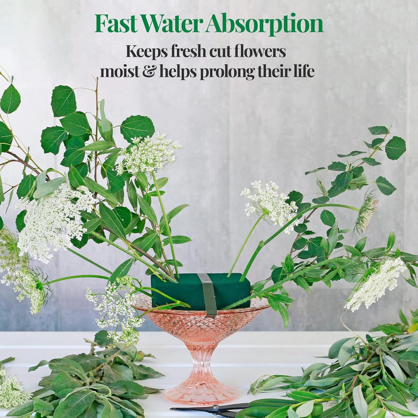 Noe & Malu 8 Pcs Floral Foam Blocks (Larger Size 9" X 4" X 3" Each) Florist Flower Foam Green Bricks Applied Dry or Wet Flower Foam Bricks Arrangement Supplies for Artificial or Fresh Flowers