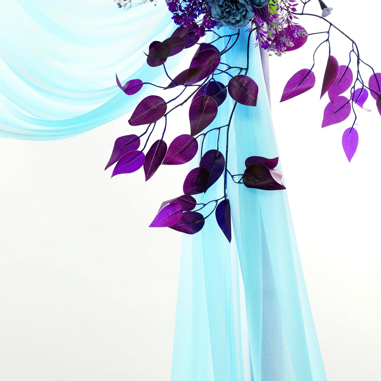 VDS Pack of 1 Panel (30 Inch X 40 Feet) Wedding Arch Draping Fabric Sheer Chiffon Fabric Drapery for Wedding Ceremony Reception Swag Backdrop Canopy Chuppah ARBO Altars Decoration (Teal)