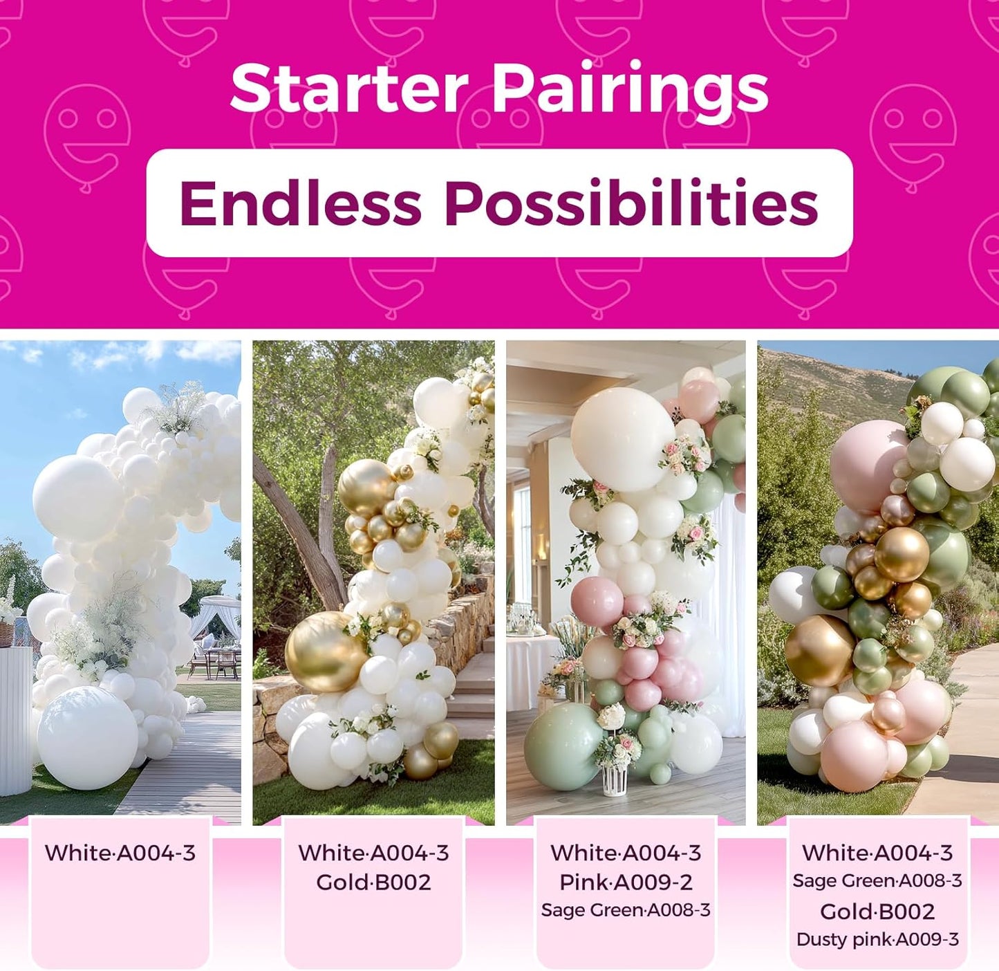 Bezente White Balloons Latex Party Balloons - 150 Pack 5 inch Matte White Helium Balloons for White Themed Wedding Birthday Bridal Shower Party Decorations