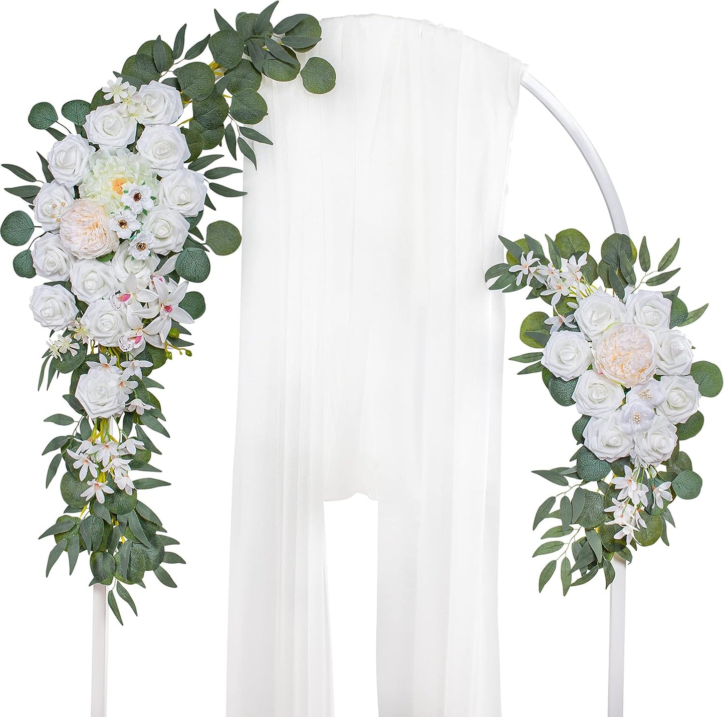 Wedding Arch Flowers, Artificial Flowers for Decoration, Large Flower Swag for Boho Styles Wedding Ceremony Floral Decor - Pack of 2