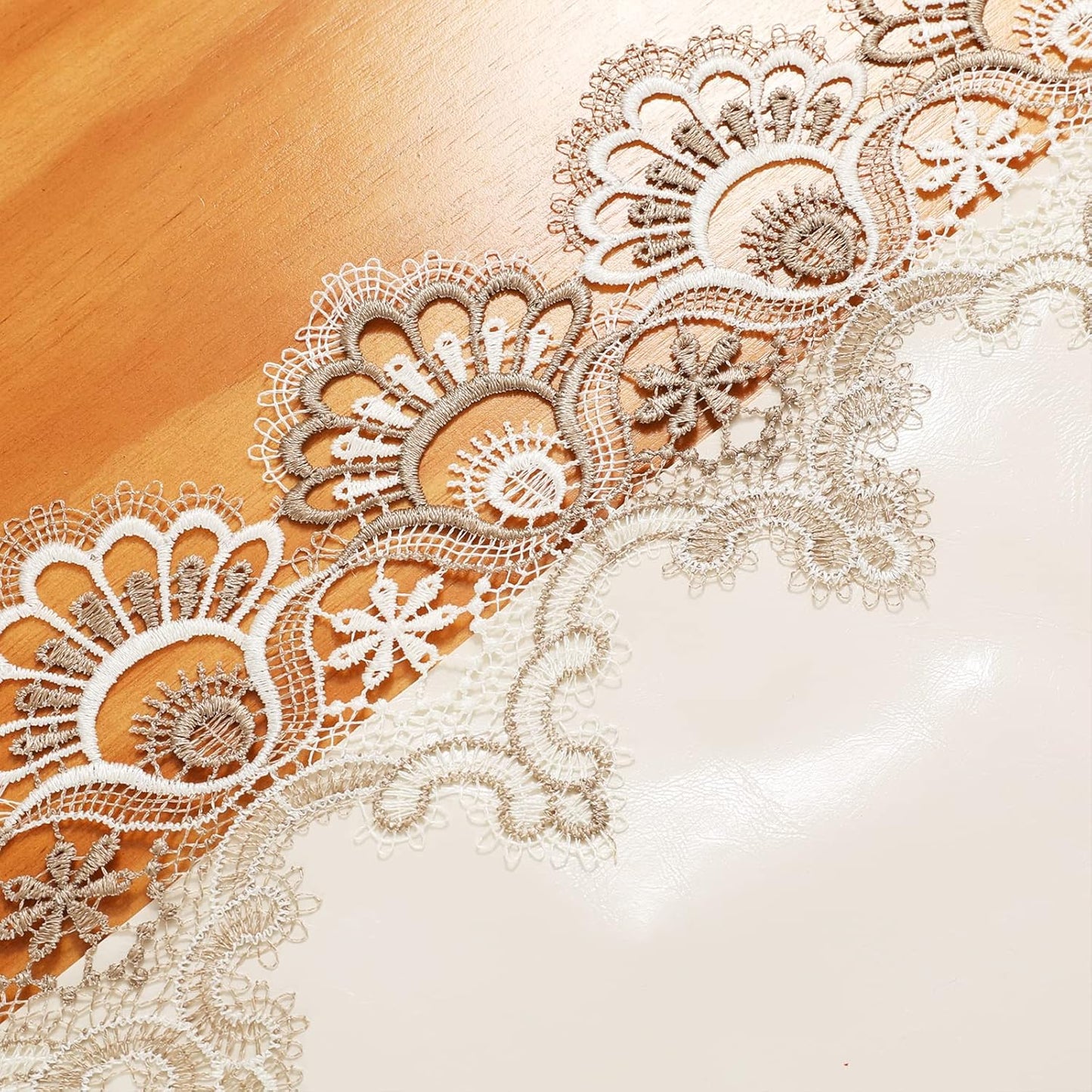 Vintage Lace Dining Table Runner, Small Macrame Coffee Table Runners 48 inches Long for Kitchen Home Christmas Party Decorations (16x48 inch, Off White)