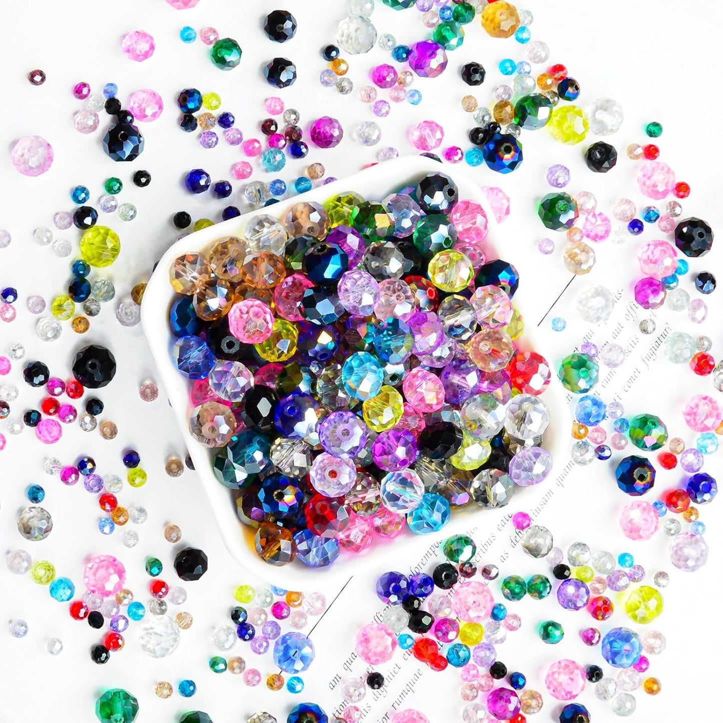 220Pcs Colors Random 10mm Crystal Glass Beads for Jewelry Making Beads for Bracelets Necklace Pendants Making Supplies(Mixed Colors)