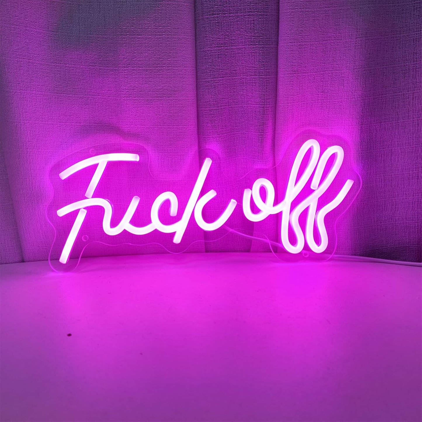 Fuck Off Neon Sign Fuck Off Neon Signs for Wall Decor, Pink Fuck Off Neon Light Pink Room Decor for Wall Decor Bar Party, 12.9" x 5.59"