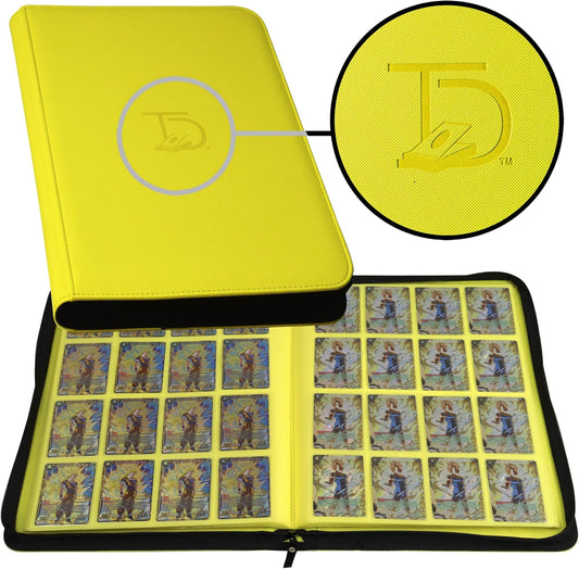 TopDeck TCG Binder - Yellow, 16 Pocket Side Loading Card Binder, Compatible with Pokemon, Yu-Gi-Oh, Magic the Gathering, and More