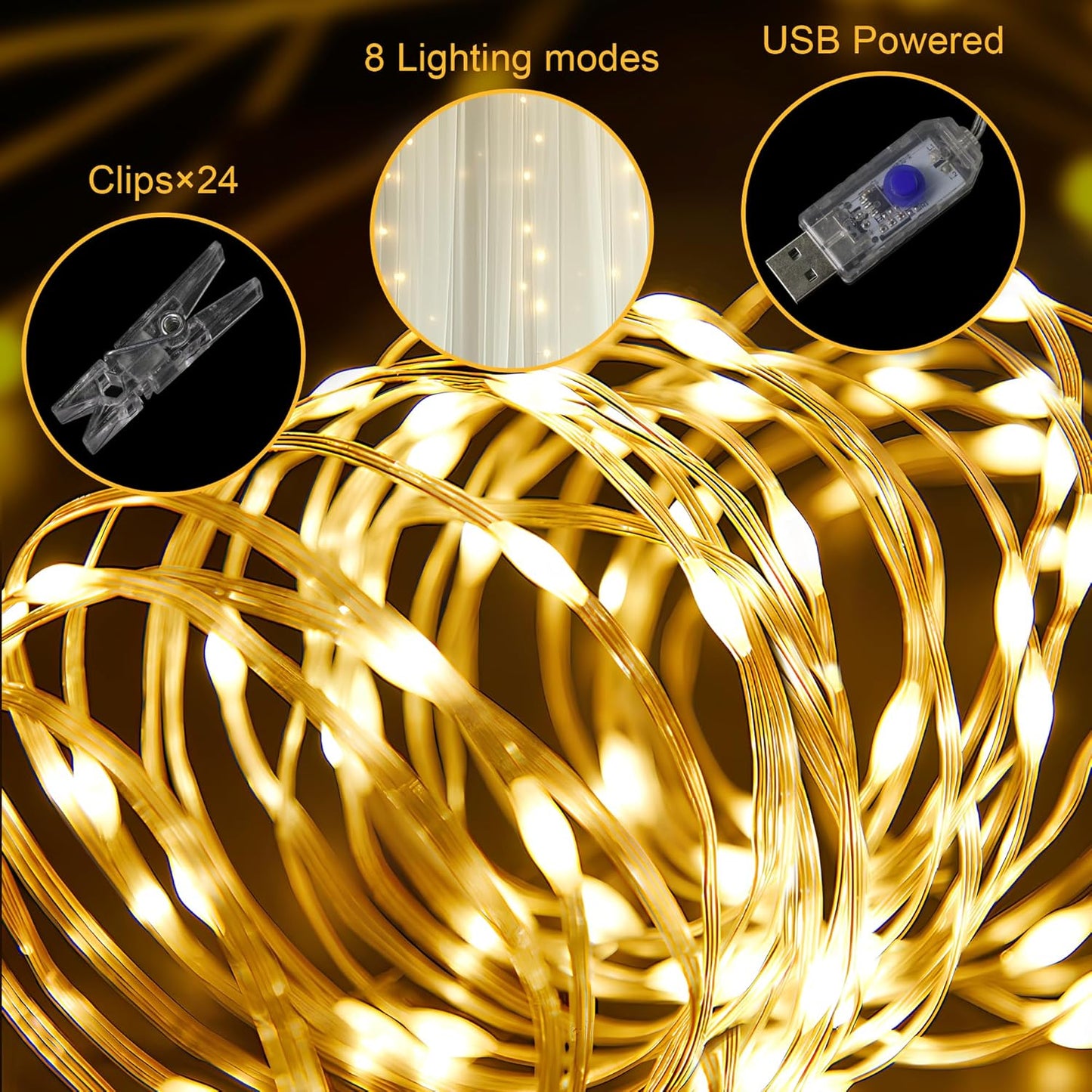 Fomcet Tulle Curtains with Lights String Ivory 20FT X 8FT Sheer Backdrop Curtains for Parties Wedding Baby Shower Photo Shoot Decorations (4 Panels 5 x 8FT)