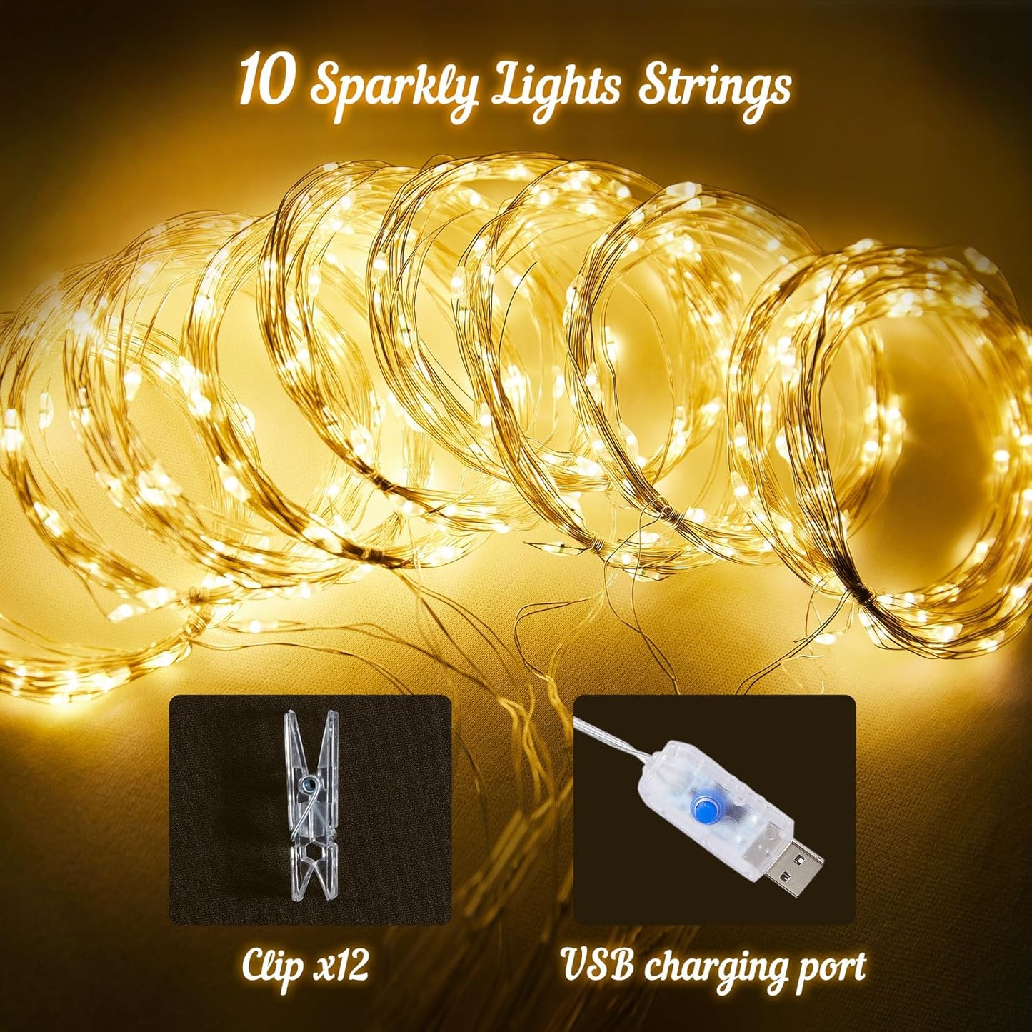 White Tulle Backdrop Curtain with Lights String, 10ft x 10ft for Weddings Baby Showers Birthday Parties, Sheer Wrinkle Free Backdrop, Easy to Install Photo Booth Background Decorations