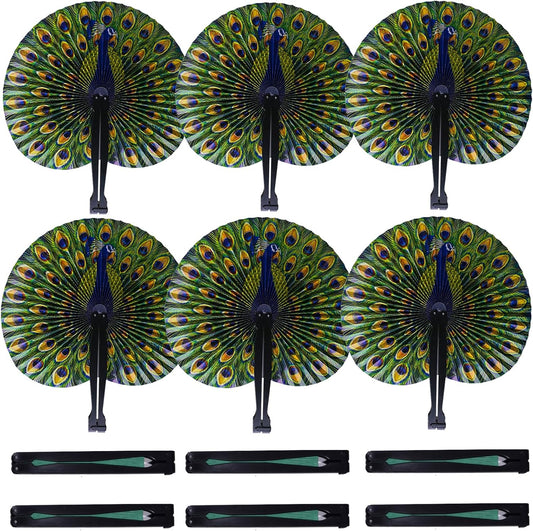 20 Pcs 10" Safari Print Peacock Fans Decorations Animal Folding Paper Hand Fans Bulk for Gifts,Weddings Festival,Birthday,Summer,Party Favors,School Cultural Shows