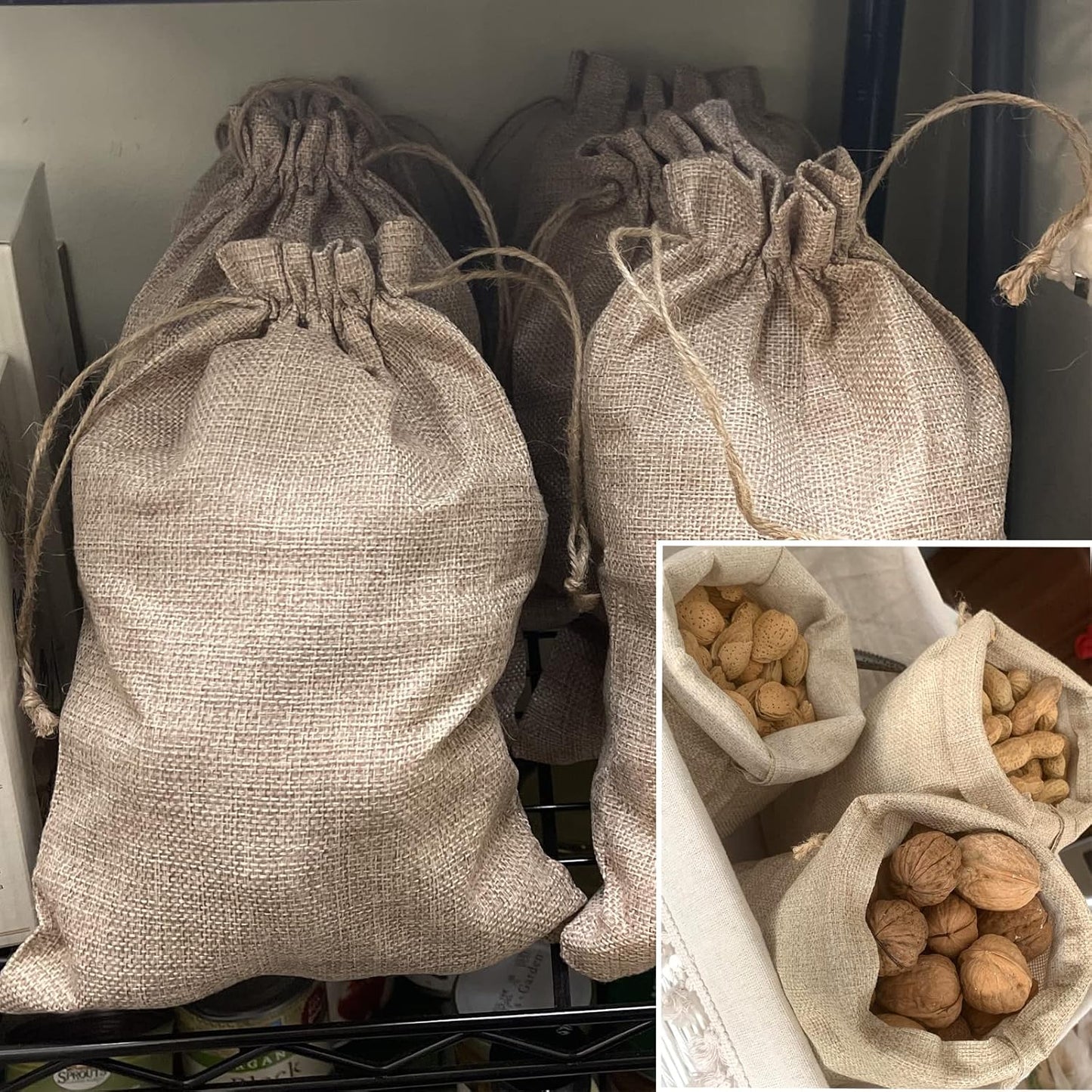 MOUYAT 30 PCS 8 x 12 Inch Burlap Bags with Drawstring, Reusable Burlap Drawstring Gift Bags, Party Favor Sacks Bulk for Wedding Party Christmas Birthday Presents Snacks Jewelry Kitchen Storage