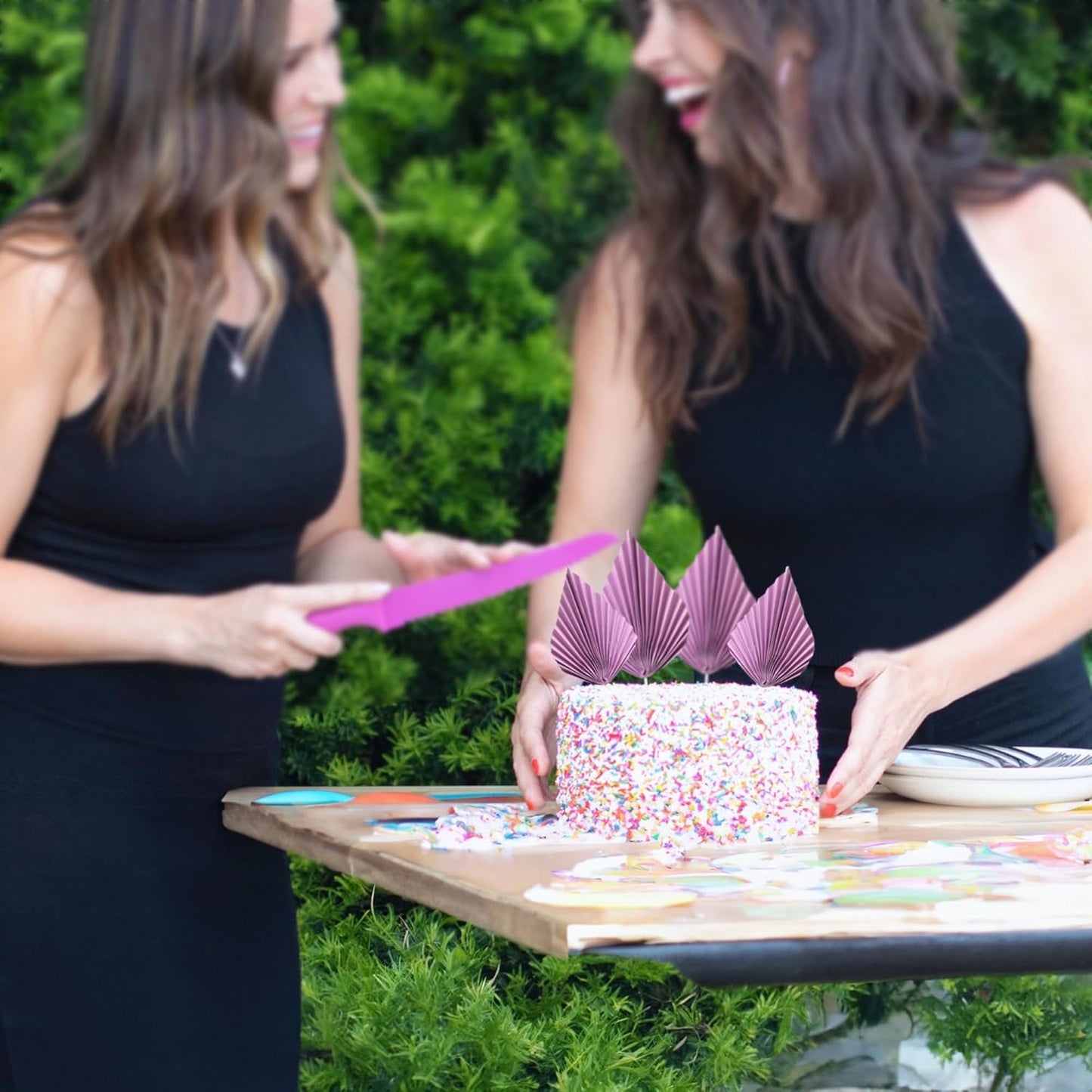 Gyufise 6Pcs Paper Palm Fan Cake Toppers Palm Leaf Fan Cake Topper Palm Spear Leaf Cupcake Toppers Cake Insert Decoration For Cake Decorating Diy Craft Project Home Wedding Party Supplies Purple