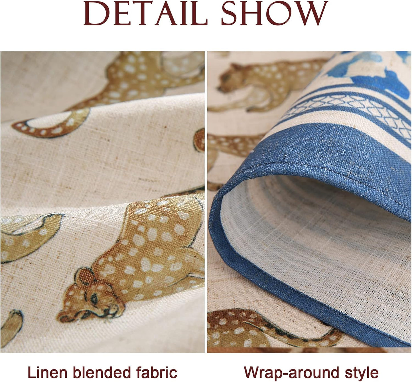 patdrea Designer Linen Small Rectangular Table Cloth,Vintage Leopard Animal Soft Breathable Tablecloth,Fall Dacorative Cover for Kitchen Dining,Christmas,Parties,Holiday,Thanksgiving,55"x71"-from