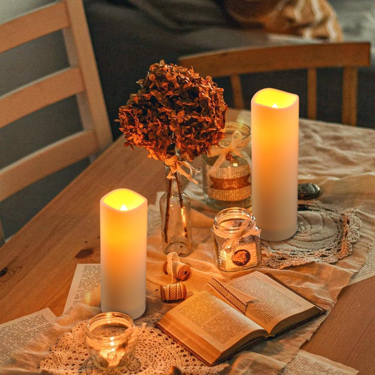 Da by Waterproof Outdoor Flameless LED Battery Candles, 12 High-Temperature Resistant Simulated Candles