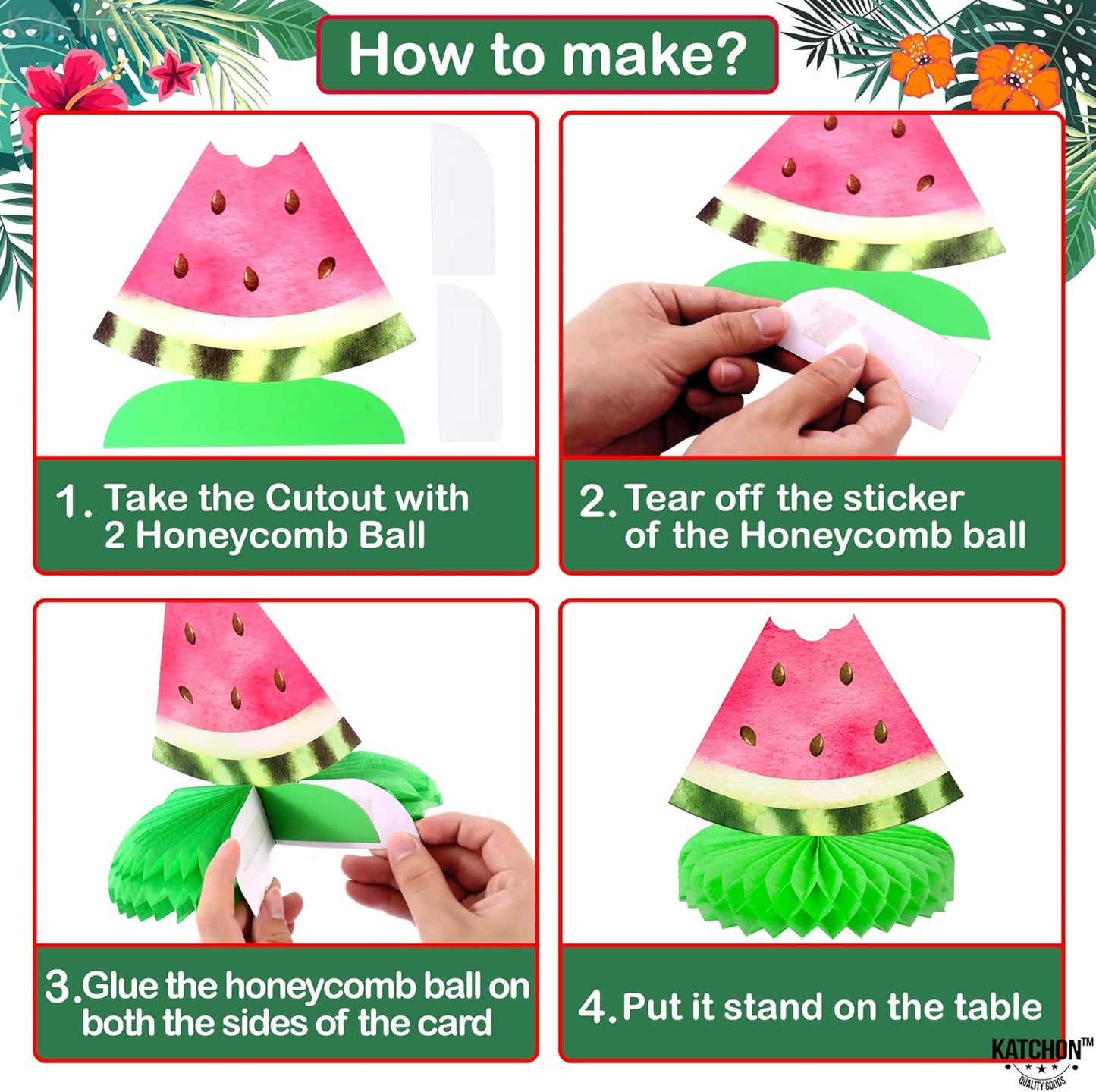 KatchOn, One In A Melon Centerpieces – Pack of 9 | One in a Melon Party Decorations | Watermelon Birthday Decorations, Watermelon Centerpieces for Tables for Birthday, Baby Shower, Summer Party Decor