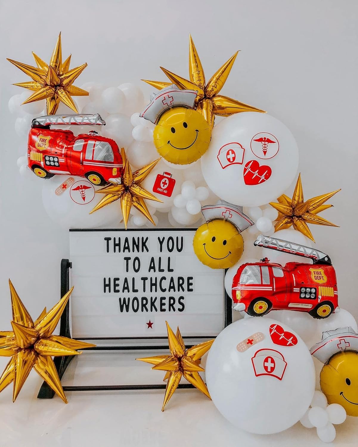 3pcs 26inch 3D Explosion Star foil Balloon, Gold Foil Star Burst Cone Balloons for Birthday Wedding New Year Party Event