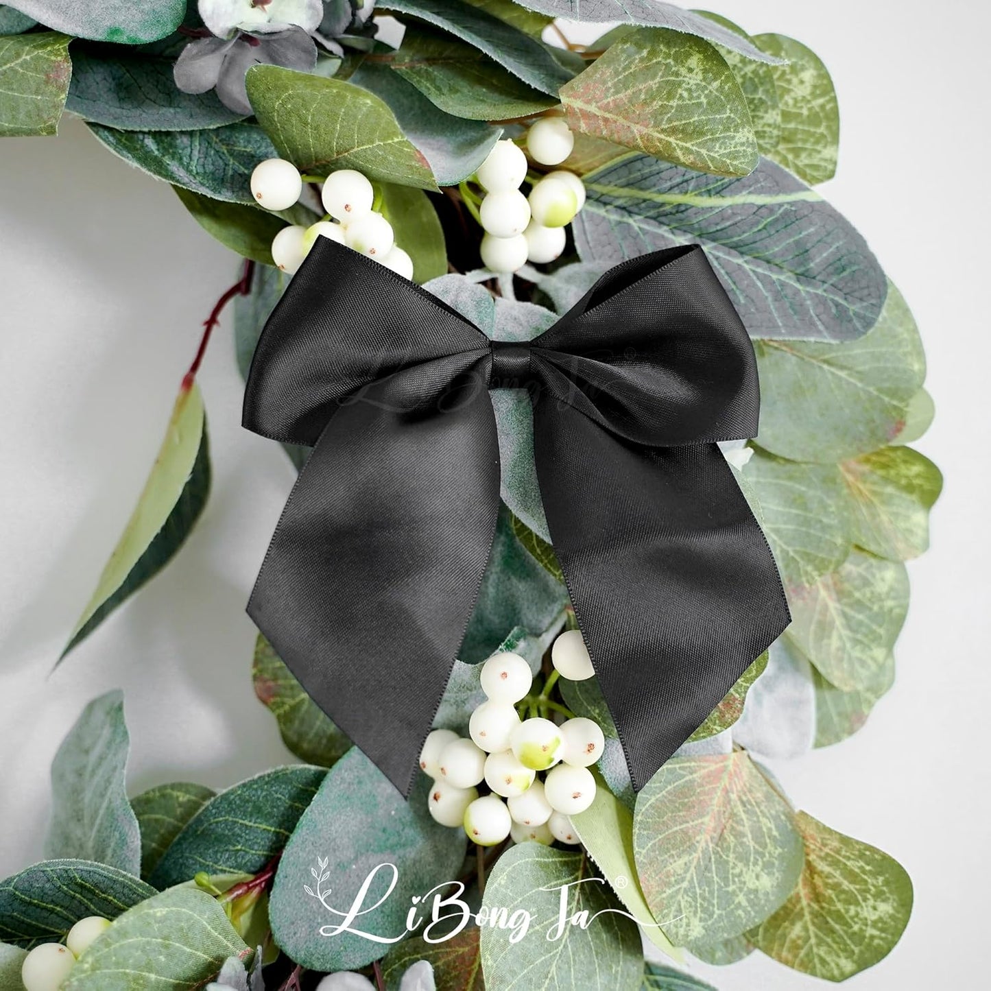 5'' Black Bow Party Decorations Satin Bows, Twist Tie Bows for Treat Bags, Cake Pops, Pre-Tied Bow Premade Ribbon Bows for Crafts, Holiday Bows for Gift Wrapping, Wedding Decor-24 Counts