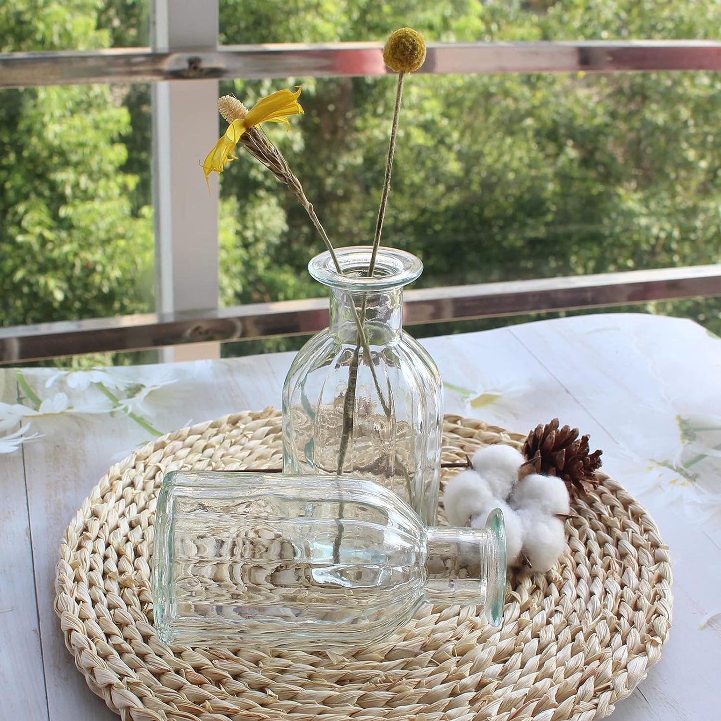 Bud Vases Set of 6 Small Glass Vase for Flowers, Clear Vase Set for Wedding Decor, Home Decorative Vases for Table Shelf, Mini Bud Vases in Bulk 2.85"X 5.4"