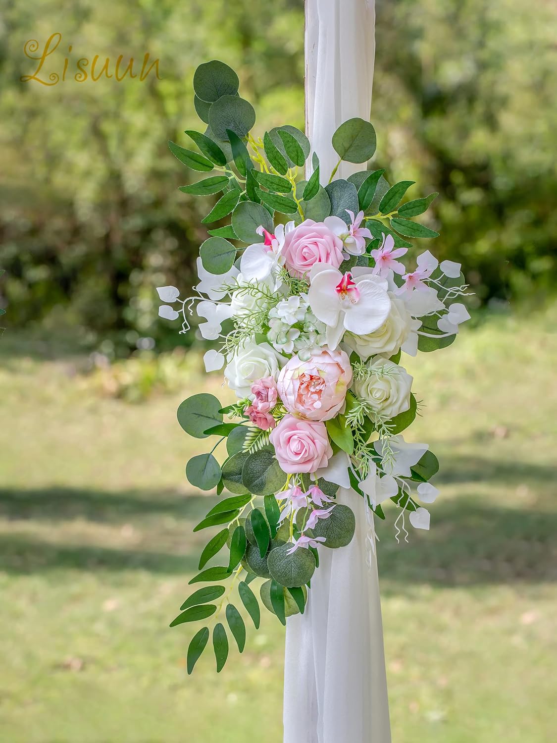 Wedding Arch Flowers, Artificial Flowers for Decoration, Large Flower Swag for Boho Styles Wedding Ceremony Floral Decor - Pack of 2