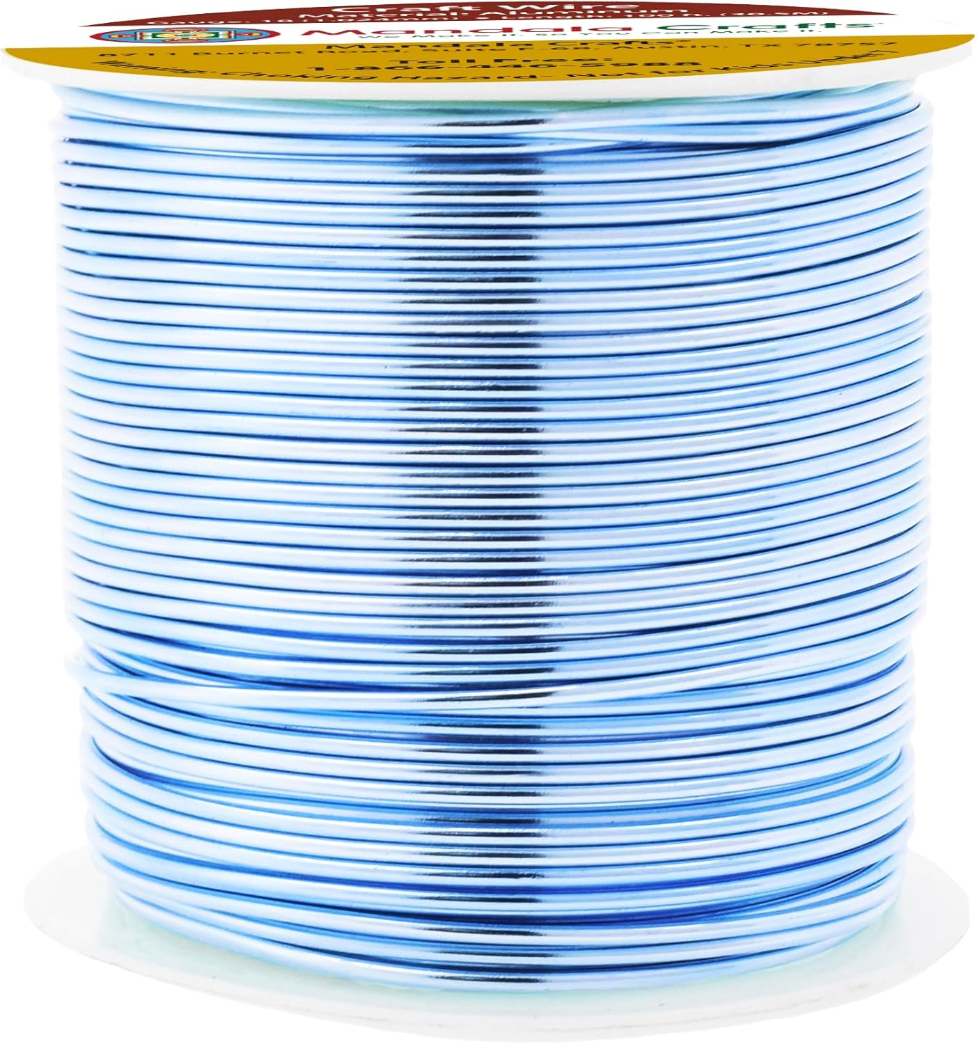 Mandala Crafts 18 Gauge Anodized Aluminum Craft Wire for Jewelry Making - 100 FT Colored Flexible Ice Blue Wire - Bendable for Bonsai Armature Crafting Sculpting