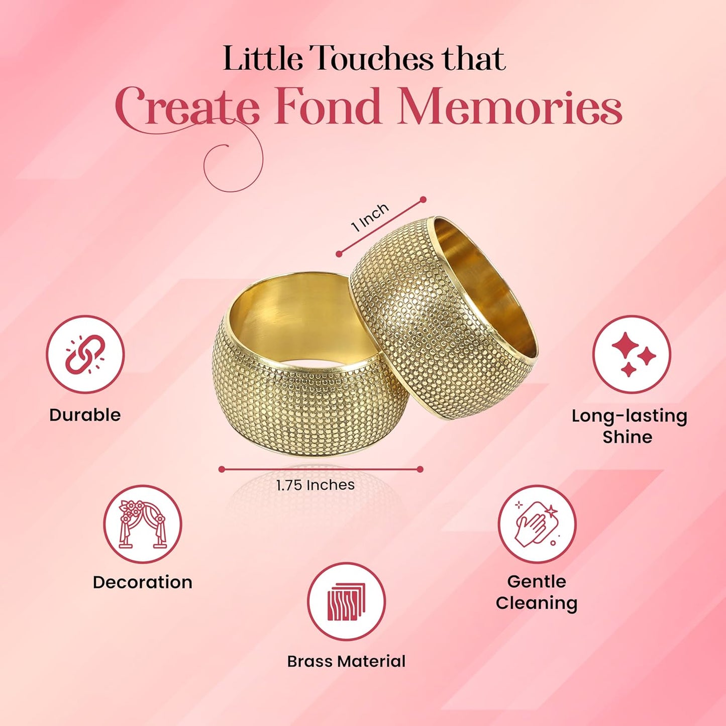 Gold Napkin Rings Set of 12 - Metal Napkin Rings for Dinner Parties, Weddings Receptions, Family Gatherings, or Everyday Use - Metallic Adornment for Table Décor Accessories - ALPHA Living HOME