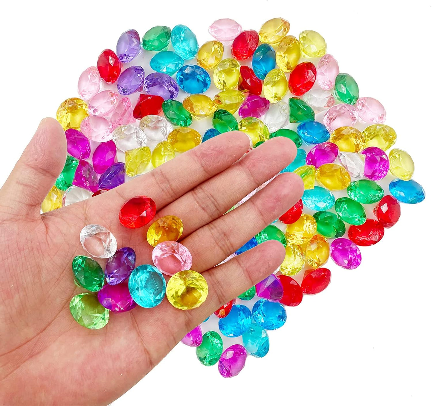 Fake Diamond Valentine's Day Decoration, 280 pcs Multicolor 20 mm Acrylic Diamond for Table Scatters Vase Fillers, Valentines Day Decor
