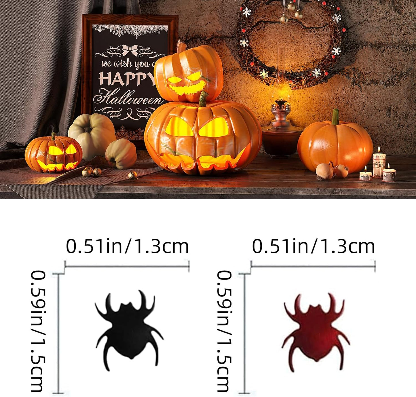 Halloween Party Table Scatter Confetti, 3000 Pcs Red and Black Spider Foil Metallic Confetti for Halloween Party Table Decorations