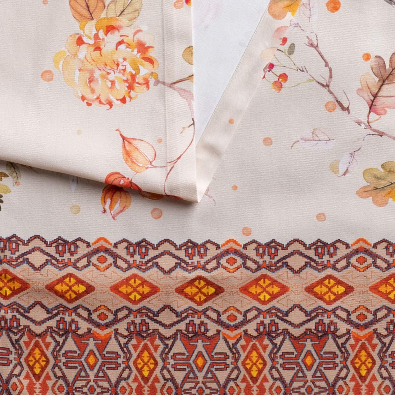 Maison d' Hermine Table Runner 100% Cotton Single Layer Table Runners 48 inches Long for Thanksgiving Christmas Decorations Home Kitchen Dining Party Wedding (Kelim - Prairie, 14.5" x 48")