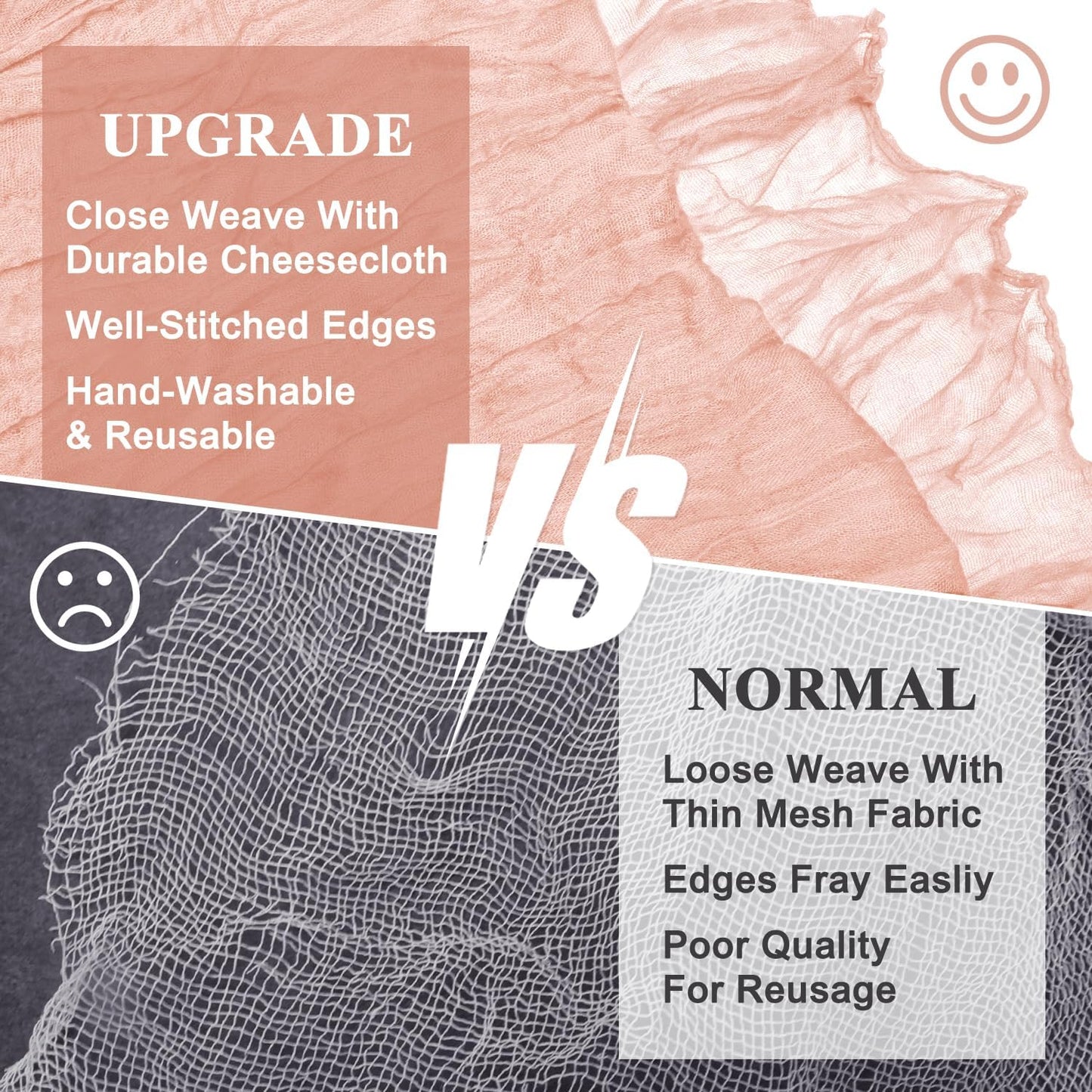 Asee'm 4pcs Cheesecloth Table Runner 120 Inches Dusty Pink Boho Gauze Cheese Cloth Runner 10FT Rustic Sheer Table Runners for Summer Wedding Baby Shower Holiday Party Decoration